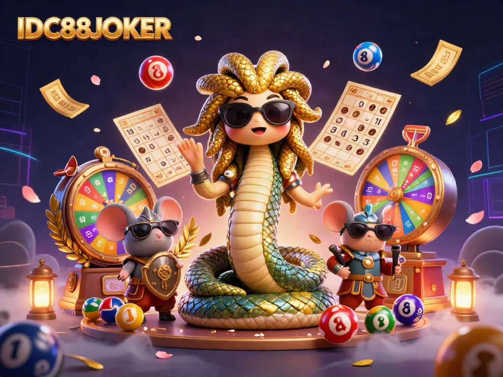 Engage with the exciting features of IDC88JOKER through this vibrant 3D casino illustration.