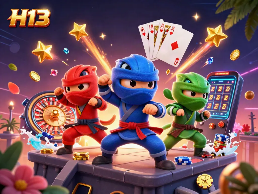 Experience thrilling gameplay at H13 with vibrant chameleons showcasing exciting casino elements in stunning detail.