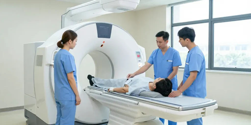 Professionelle Untersuchung im Diagnostikzentrum Radiologie Wolfsburg mit moderner Technik.