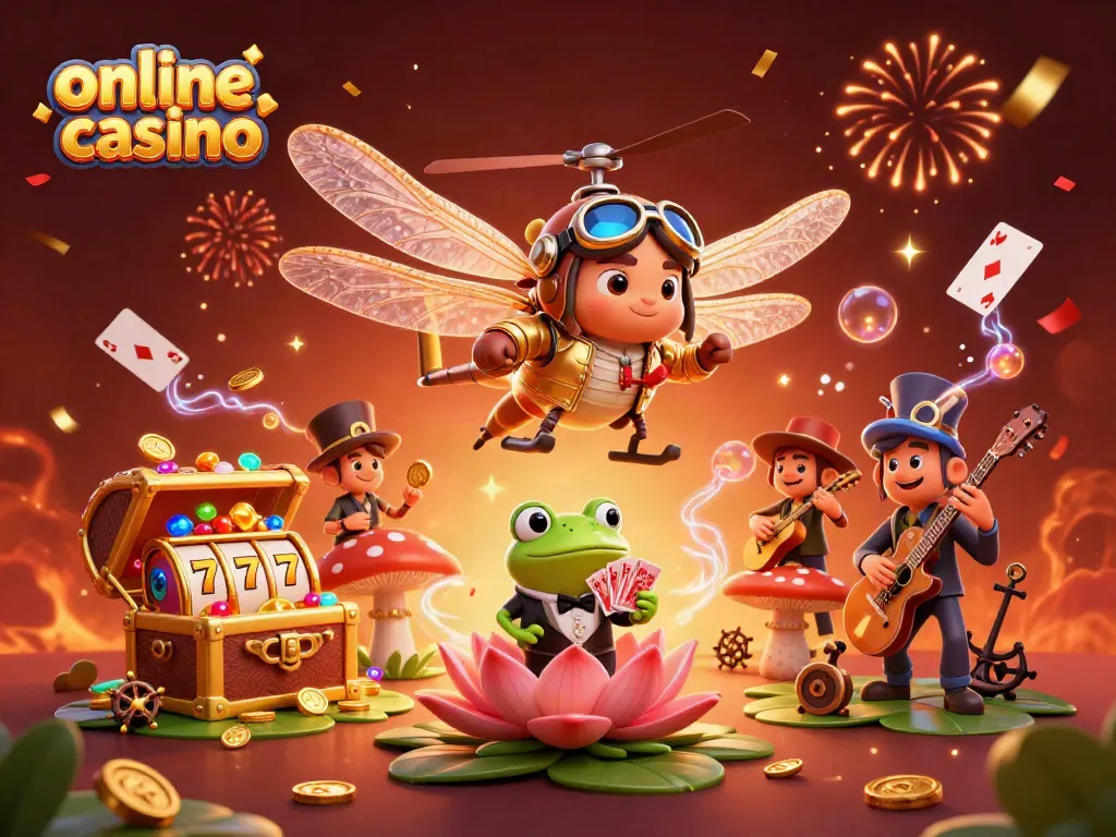 Enjoy thrilling moments at an online casino with vibrant characters and exciting wins.