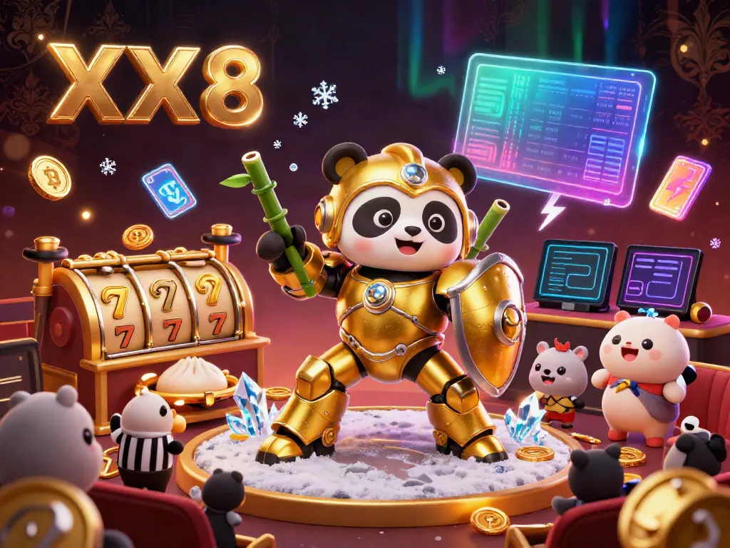 Engage with the thrilling XX8 gaming experience featuring vibrant 3D elements and exciting casino visuals.