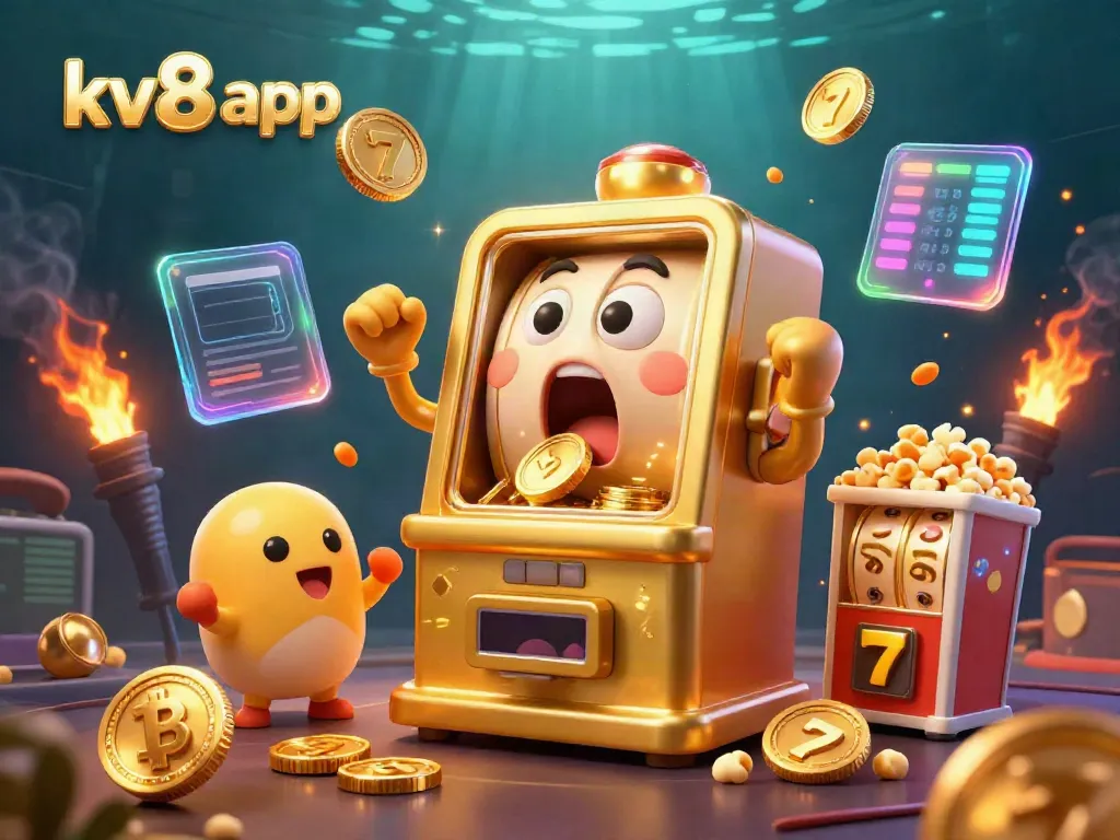 Experience thrilling jackpots and vibrant gaming action in the kv8 app with lively animated elements.