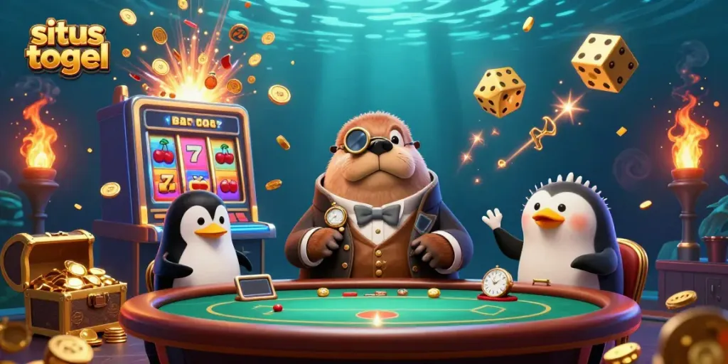 Experience excitement at situs togel with a jolly walrus, a sophisticated penguin dealer, and a bluffing pufferfish.