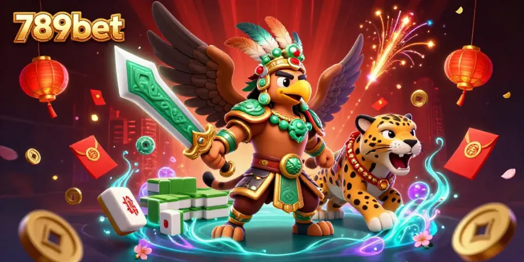 Engage with vibrant 789bet scene featuring Aztec warriors and dynamic gambling elements.