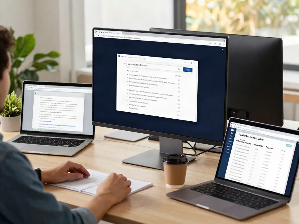 Curated site collection displayed on a monitor, highlighting essential site resources.