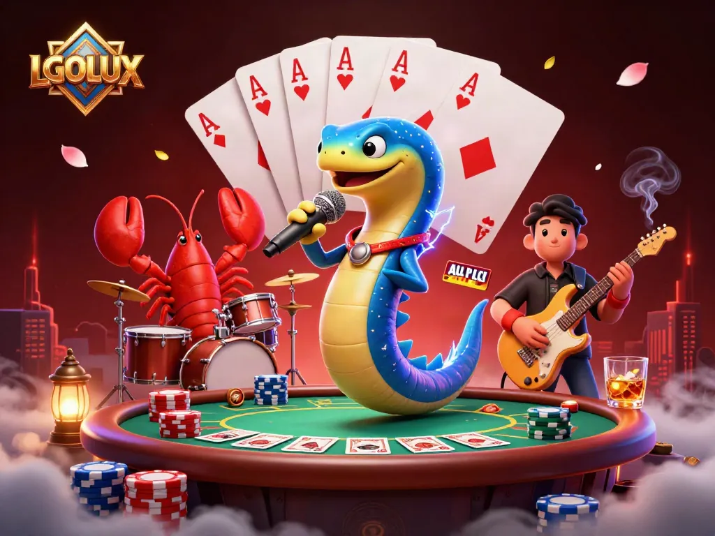Experience the electrifying performance at LGOLUX's underwater casino with vibrant characters and exciting gaming elements.