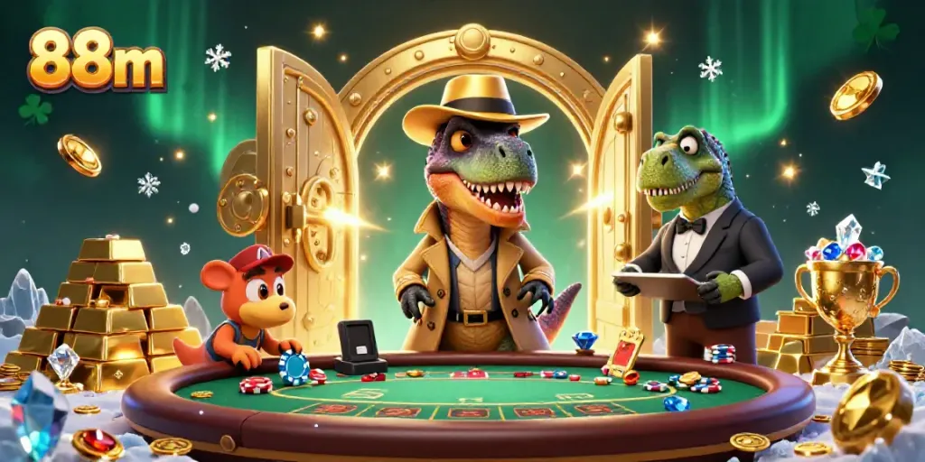 Experience the thrill of 88m as a velociraptor card counter at a casino blackjack table.