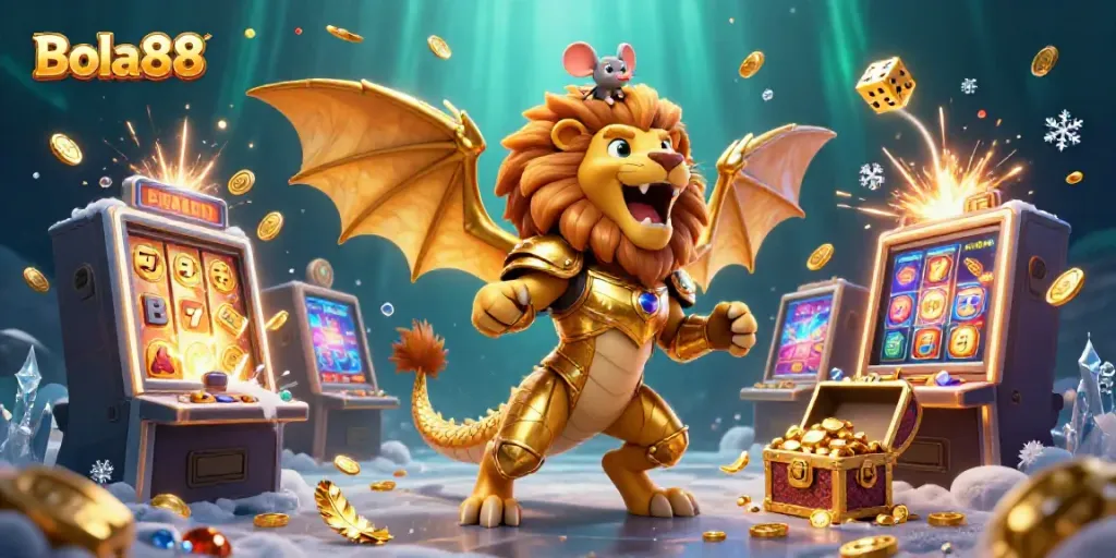 Bola88 offers an exhilarating casino experience with a majestic chimera and tons of winning symbols.
