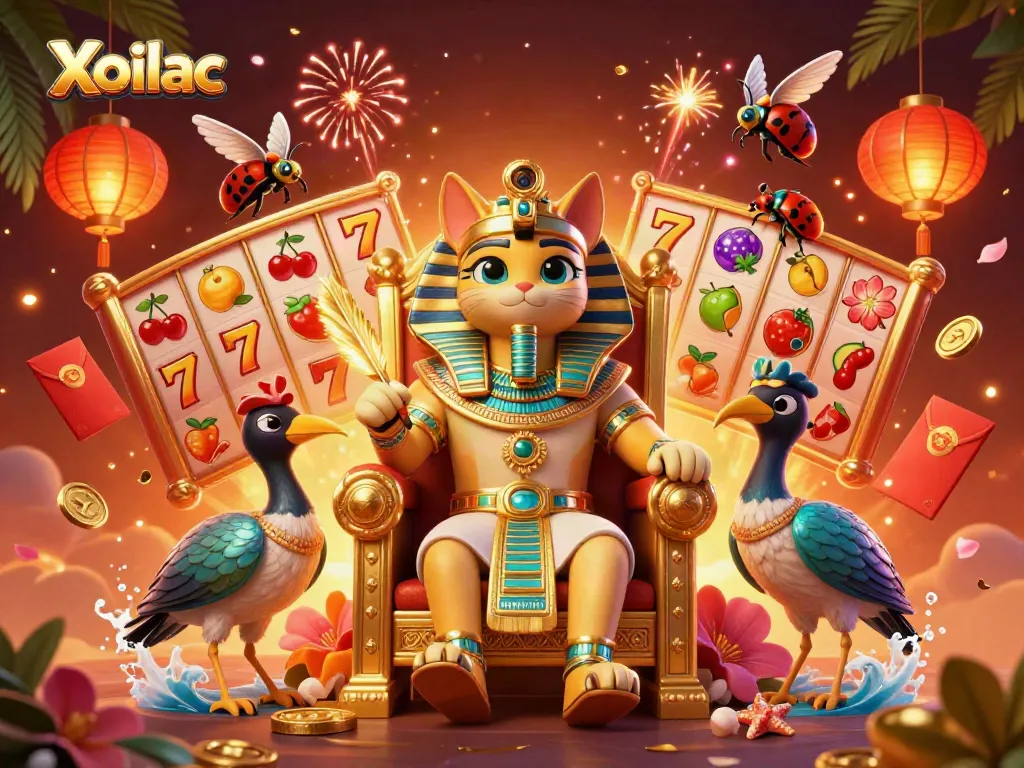 Xoilac offers exhilarating slot gameplay with captivating Egyptian-themed characters, vibrant visuals, and energetic elements.