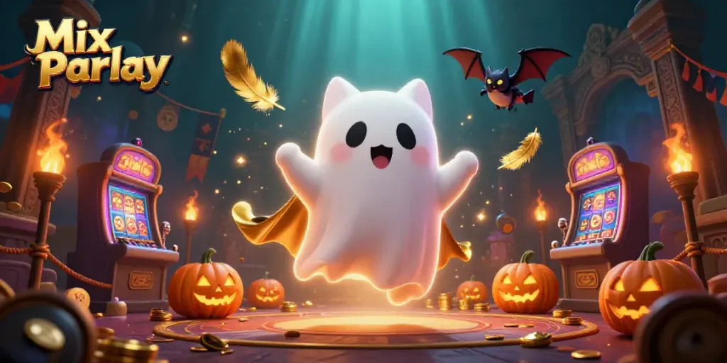 Experience the thrilling essence of Mix Parlay in a vibrant haunted casino scene.