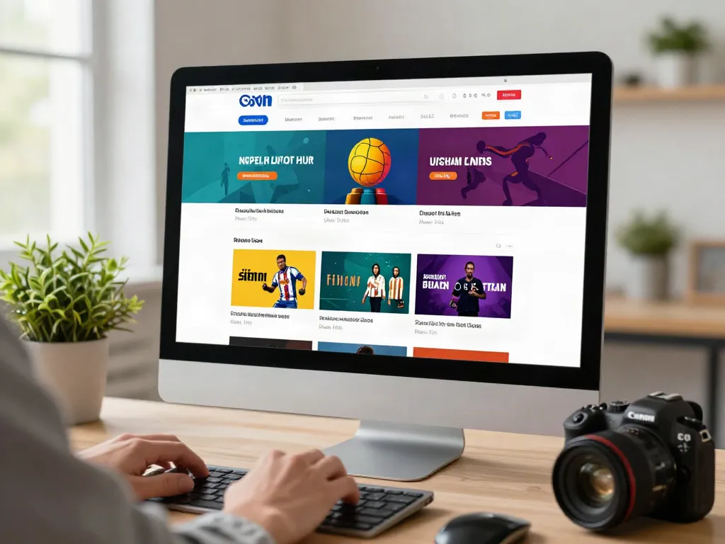 Engaging interface of a 사이트모음 hub showcasing popular links and latest websites in a bright home office.