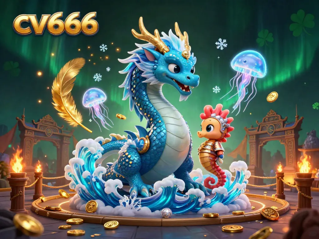 Experience the thrilling world of cv666 with an enchanting dragon in a vibrant casino setting.