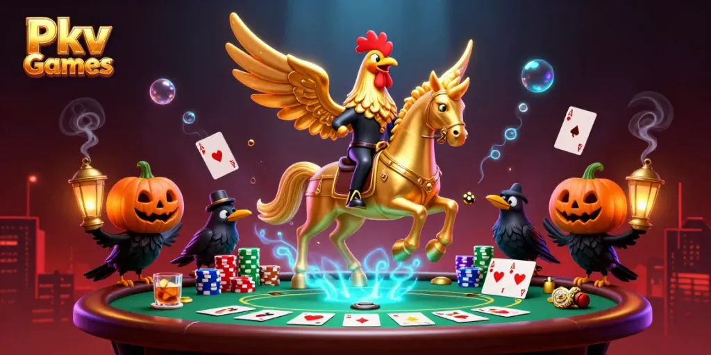 Experience thrilling Pkv Games action with dynamic casino characters and vibrant visuals.