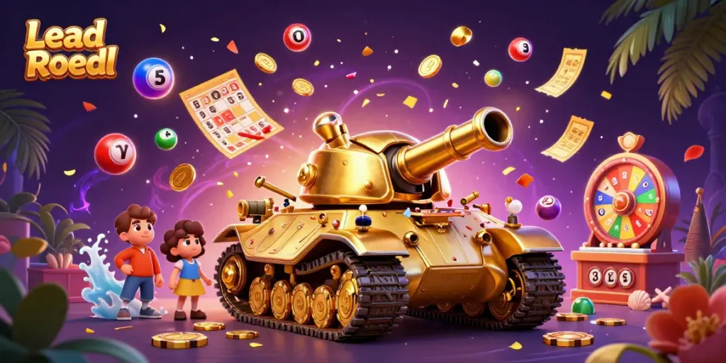 Engage with Lead Roedl's unique casino experience featuring a golden beetle tank filled with excitement.